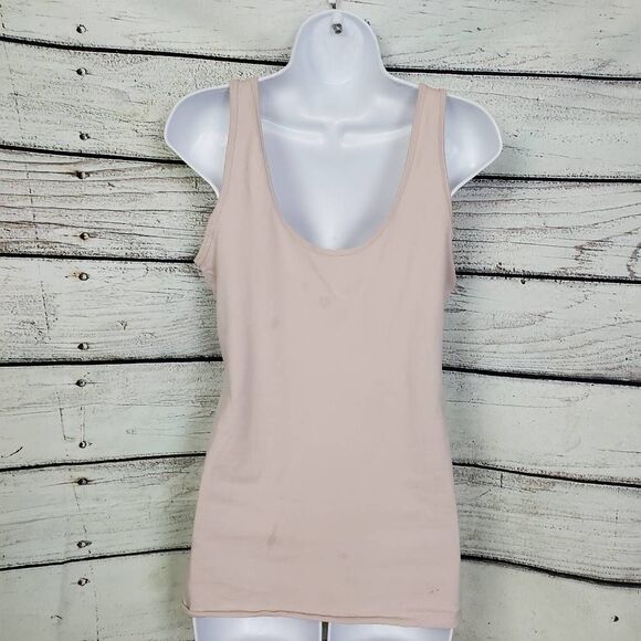 Maurices Women’s M Light Pink Cotton Blend Ribbed Tank Top Stretch Basic Layerin - Picture 3 of 6